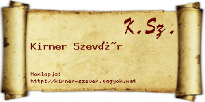 Kirner Szevér névjegykártya